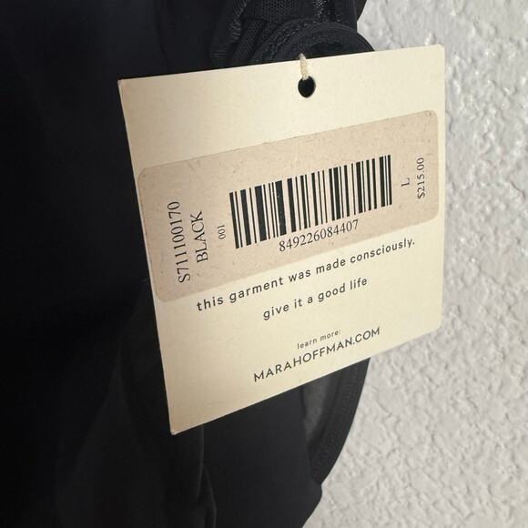 Mara Hoffman Mesh-Side Low Back Scoop Neck Black One Piece Swimsuit Size Large - Picture 9 of 9